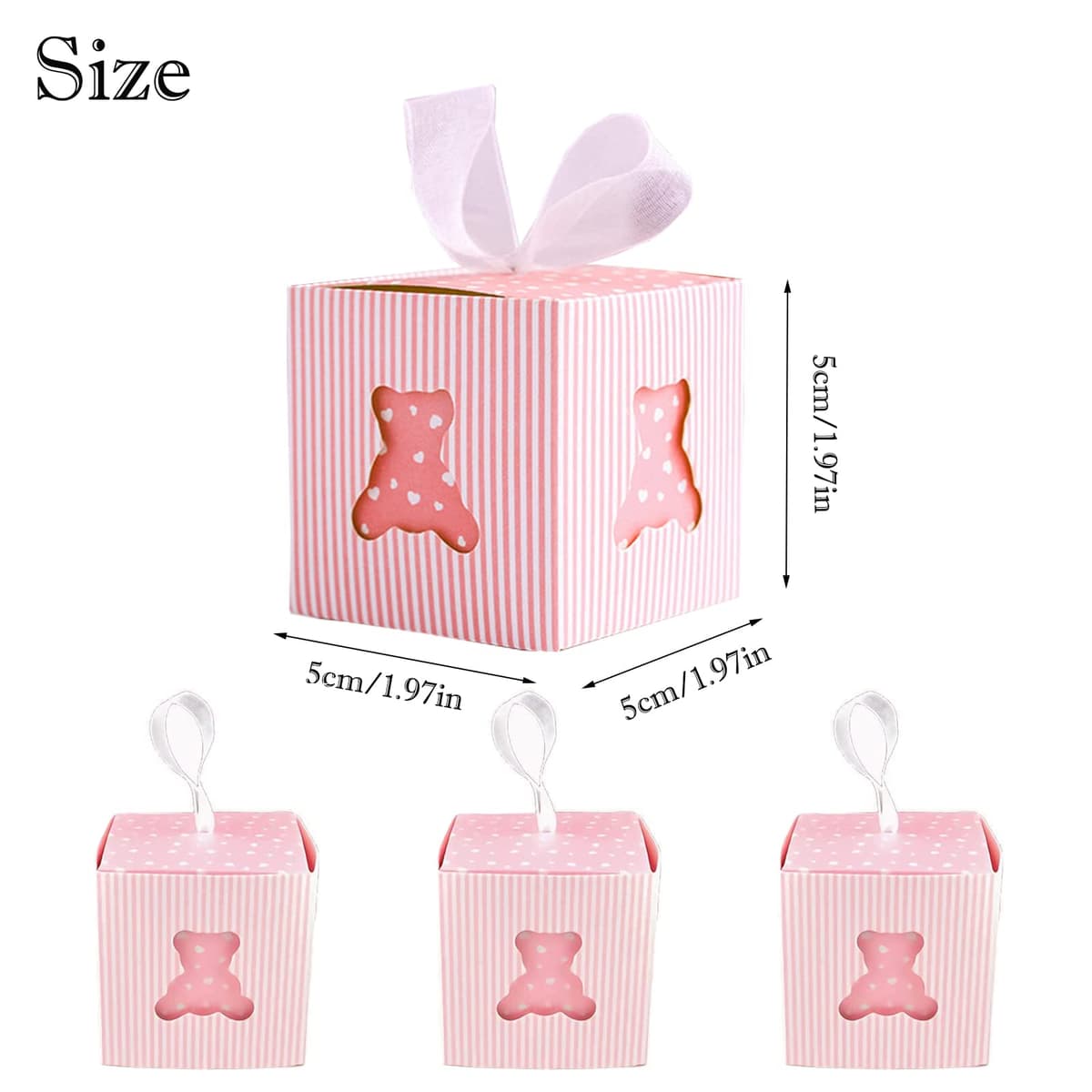 Cutie cadou nuntă 50 piese cutie bomboane botez cununie – Multicolor