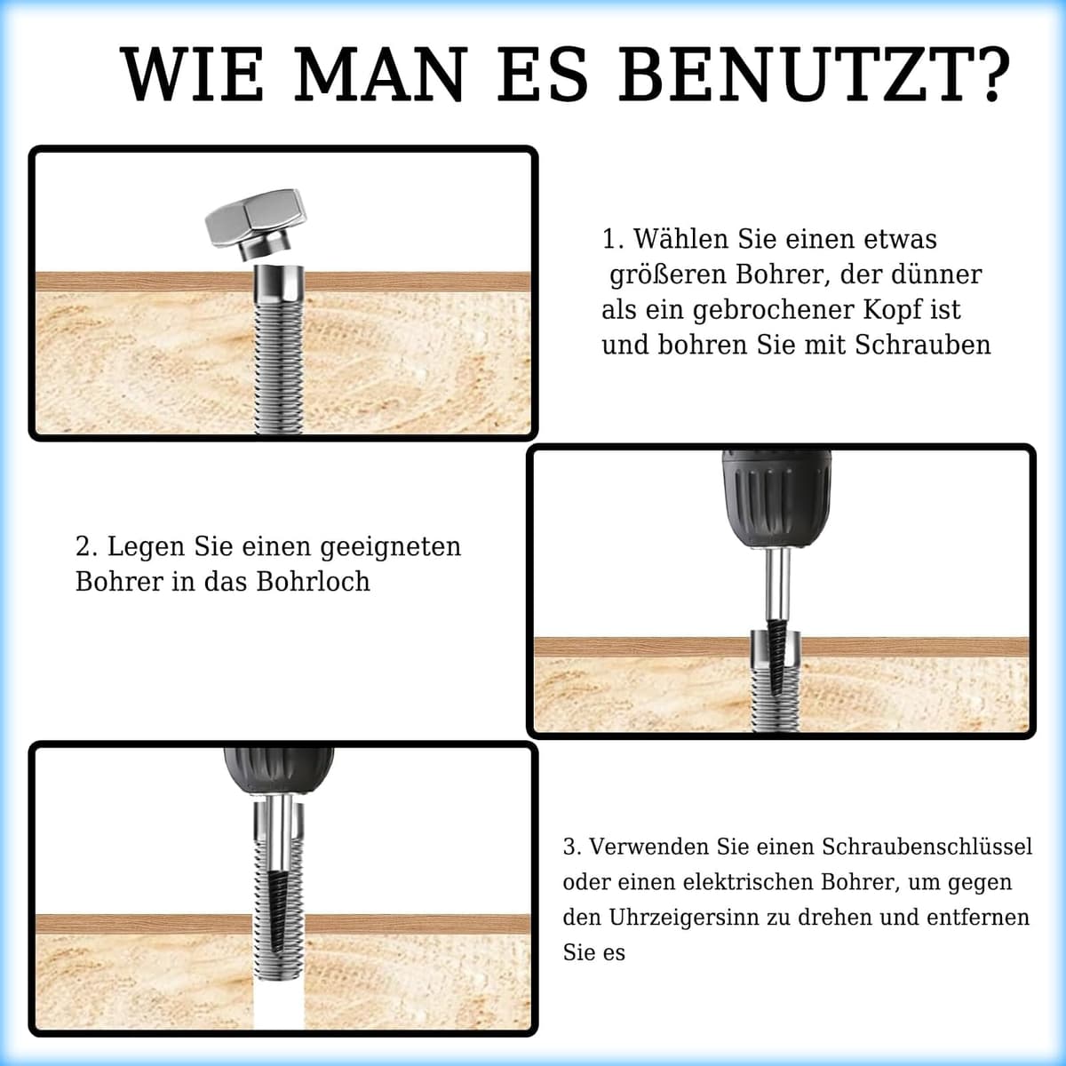 Aiyraa Set 5 extractoare șuruburi HSS 4241 (M3-M18) stânga pentru șuruburi defecte