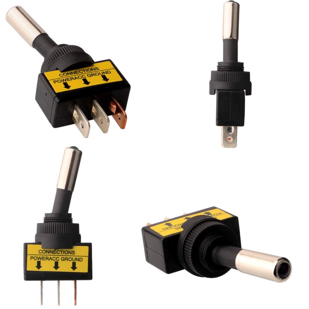 Set 6 întrerupătoare basculante auto cu lampă LED - albastru/roșu/verde