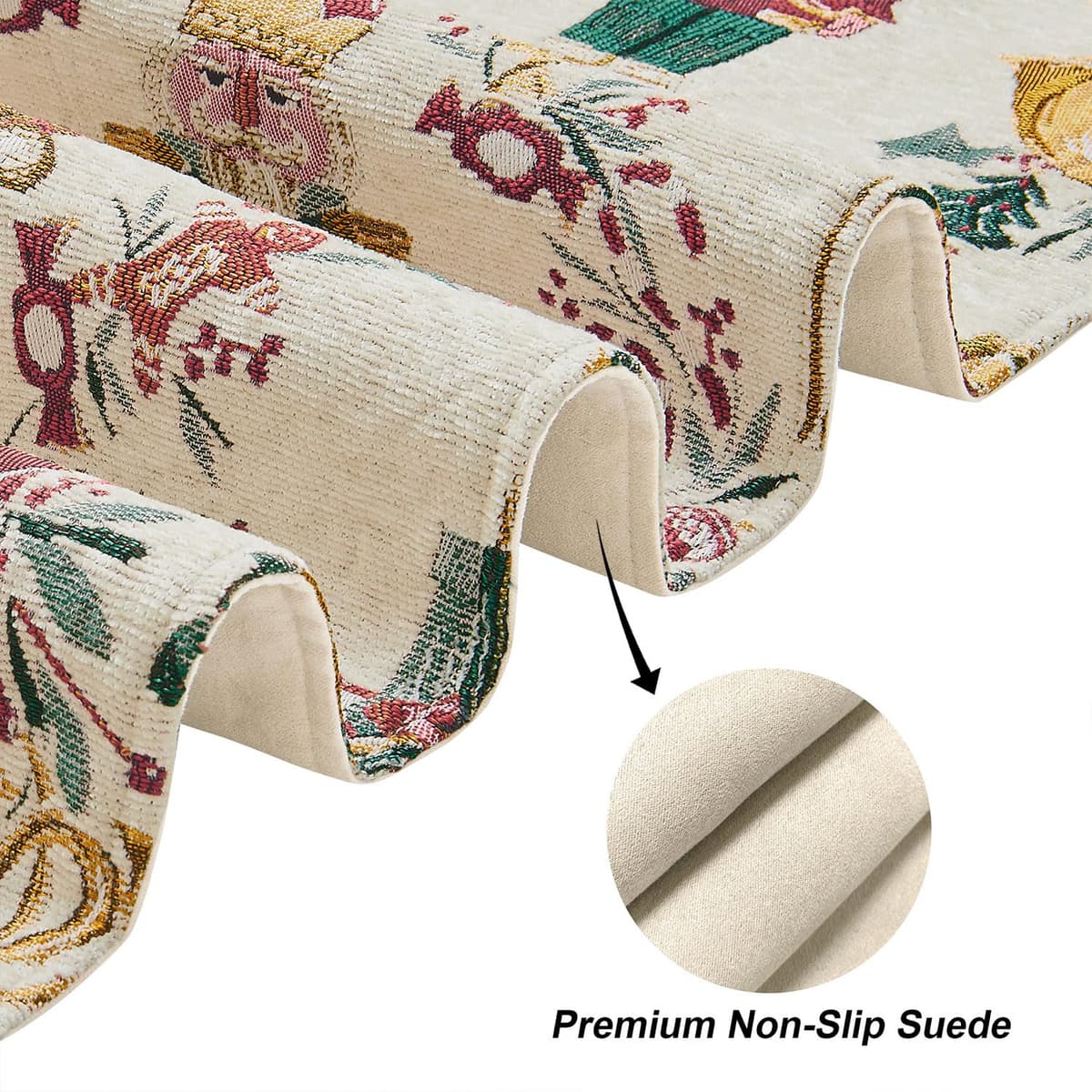 Napron Masă Crăciun Design Iarnă pentru Masă Dining – Alb 33x274 cm