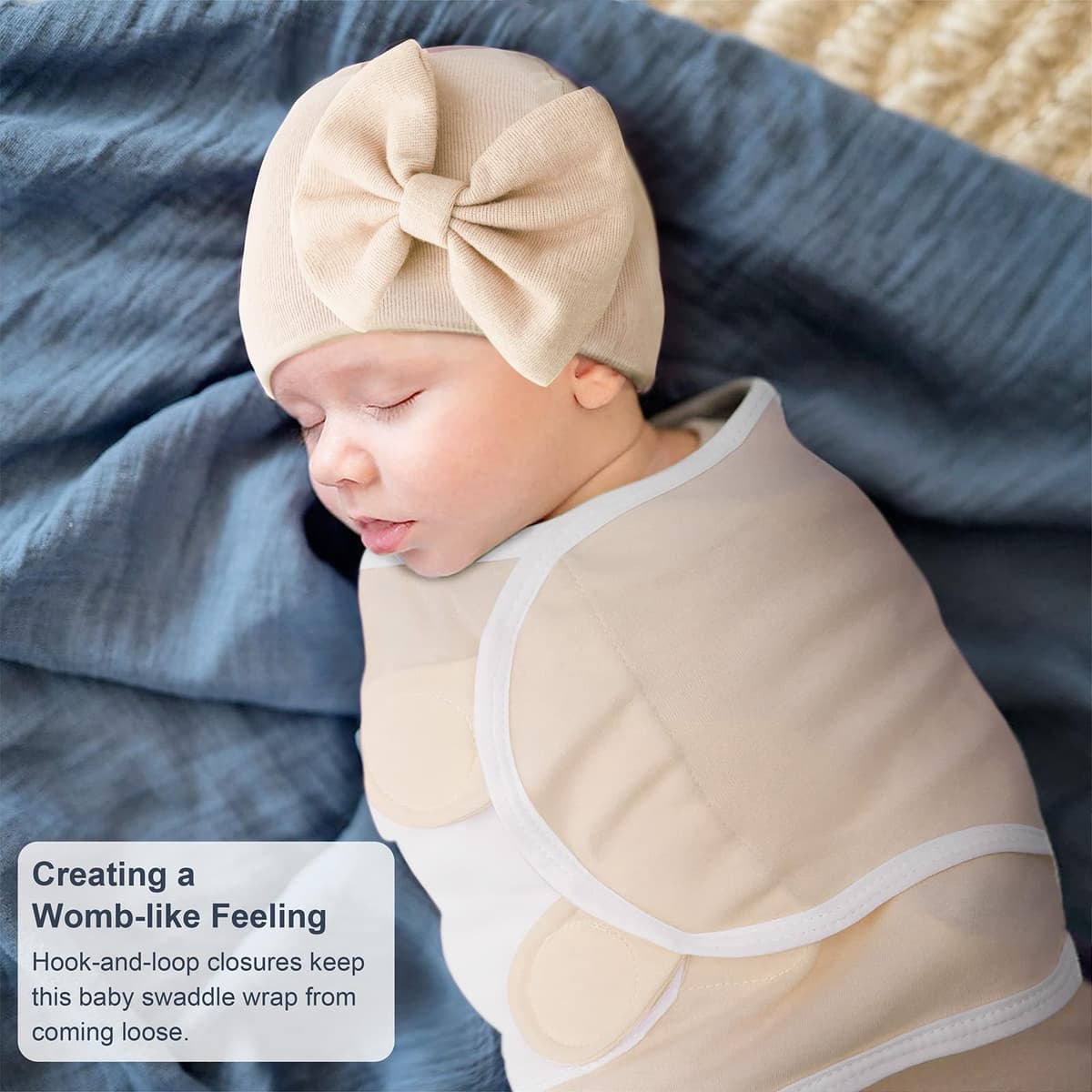 Set pătură înfășare nou-născut cu căciulă, sac de dormit reglabil - 0-3 luni