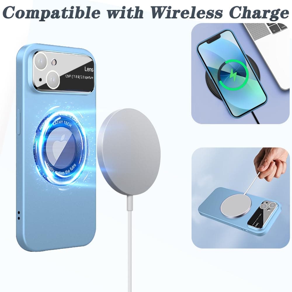 Rdyi6ba8 husă mată iPhone 13, compatibilă încărcare wireless protecție cameră ultra subțire albastru