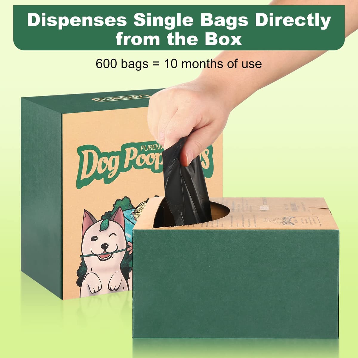 PURENV pungi biodegradabile excremente câine 600 buc, extra groase, parfum levănțică