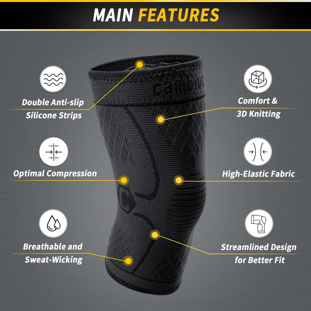 Genunchiere CAMBIVO menisc și ligamente 2 bucăți, compresie sală, volei, pentru dureri articulații, baschet