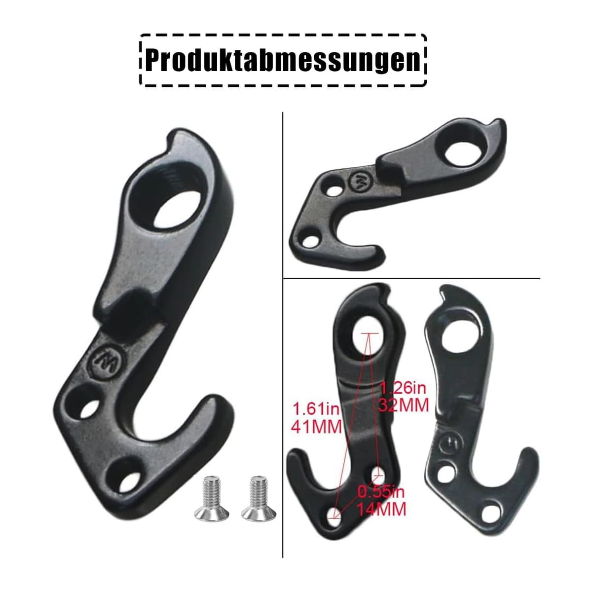 QZKJQDD Agățătoare schimbător aliaj MTB piesă înlocuire – Neagră