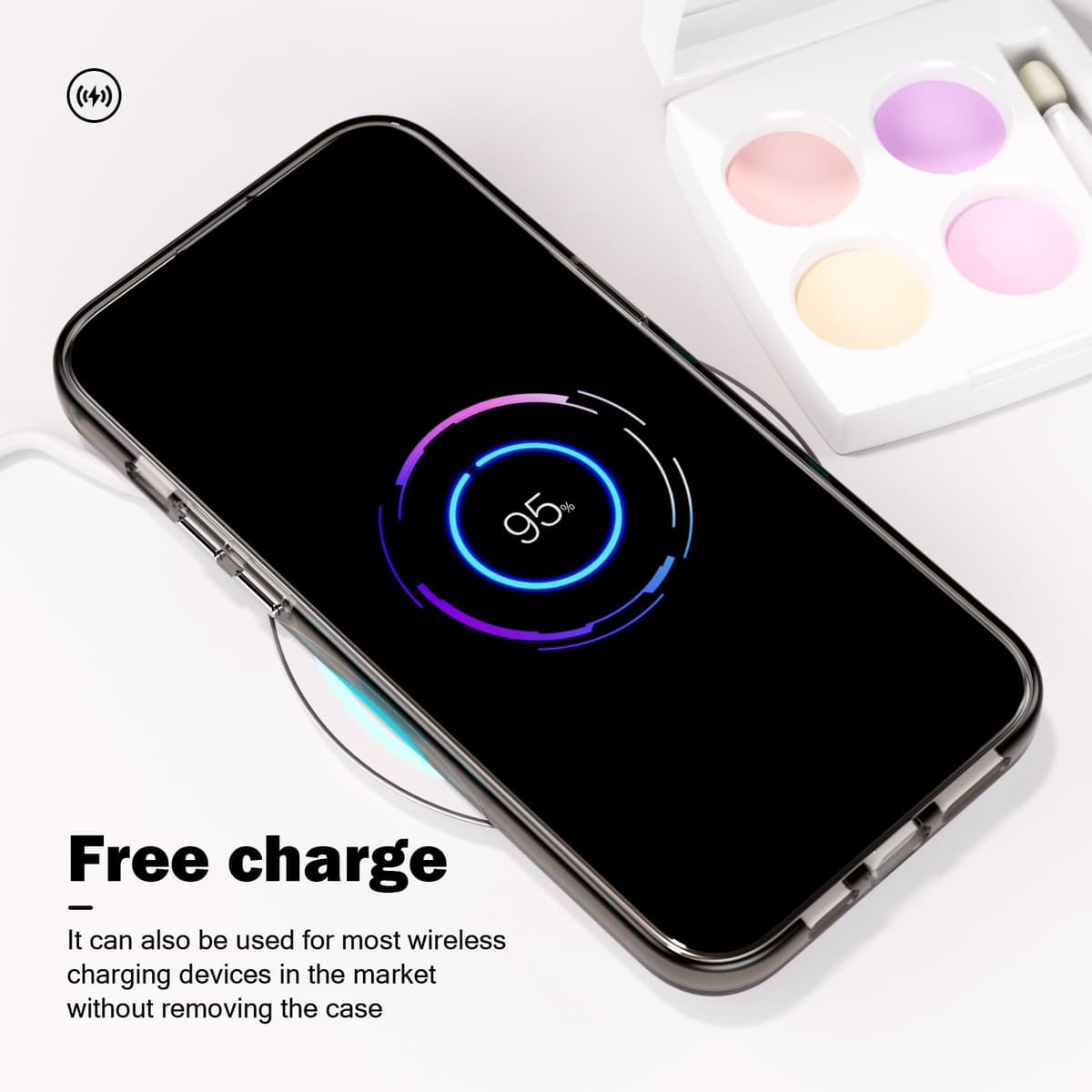 SharkProten Husă iPhone 15 Pro Max subțire rezistentă șocuri TPU - gri