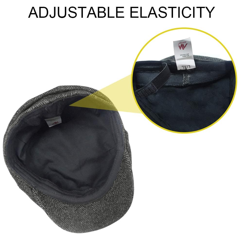 Șapcă plată Gatsby bărbați pălărie newsboy baker boy 8 panouri gri vară/iarnă ajustabilă