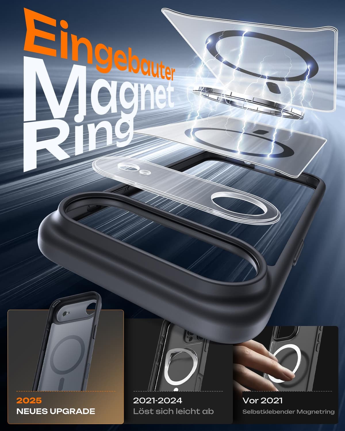 Husă iPhone 17 Air MagSafe Camera Control Anti-șoc Translucid Mat – Negru