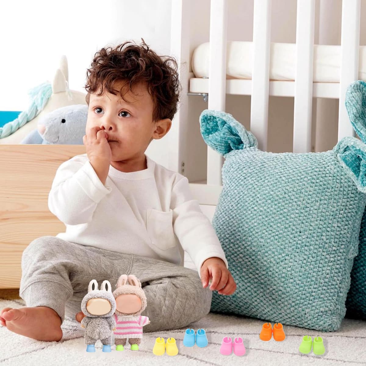 Pantofi pentru păpuși 10cm și 15cm – Pantofi sport din material textil 5 perechi