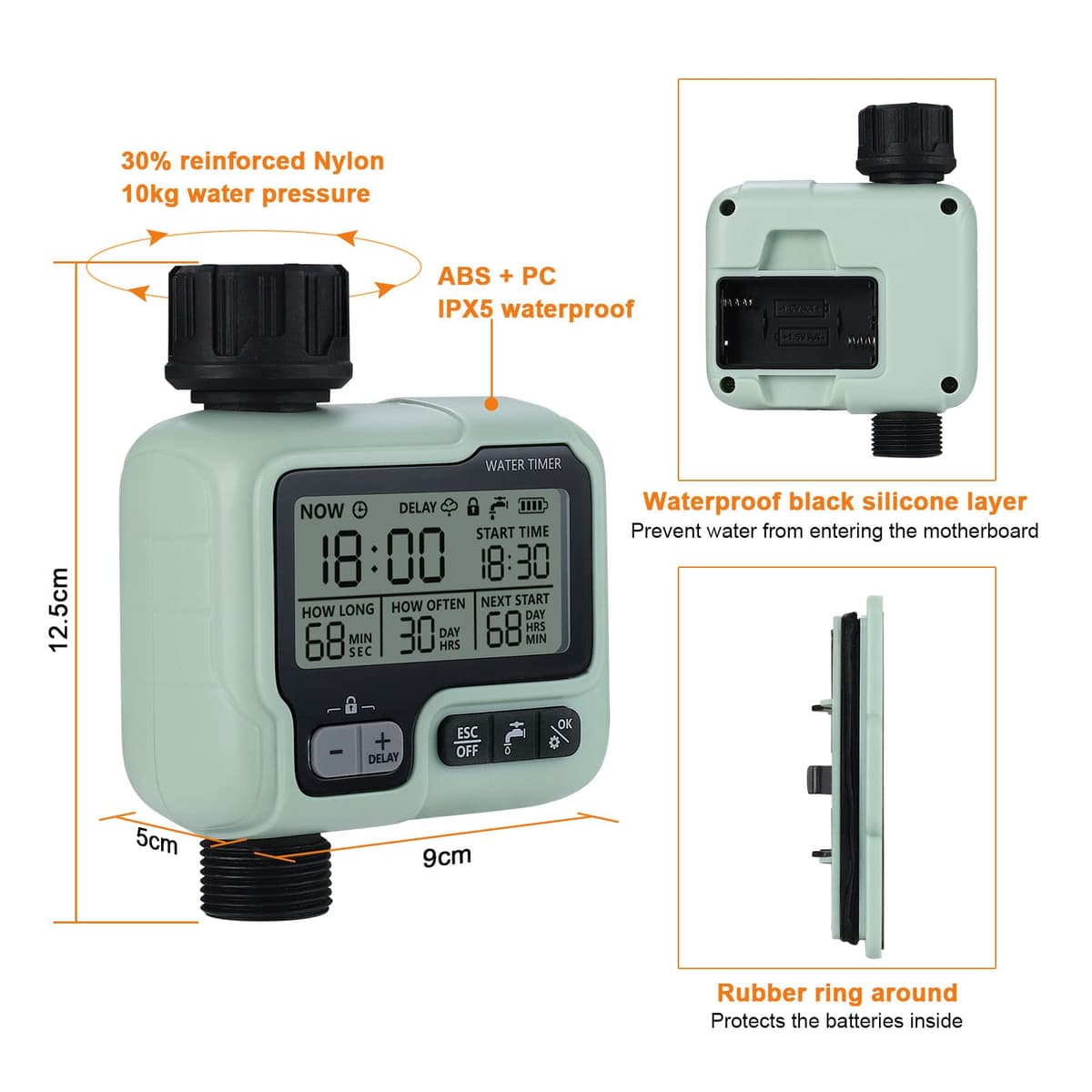 Johgee Timer Irigații Grădină Aspersor Computer Udare IPX5 Timer Apă Automat Control Ușor