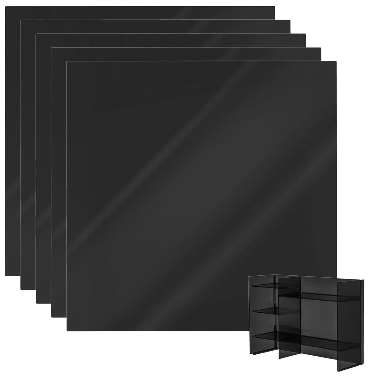 Set plăci acrilice 5 bucăți 30 x 30 cm pentru DIY crafts – negru