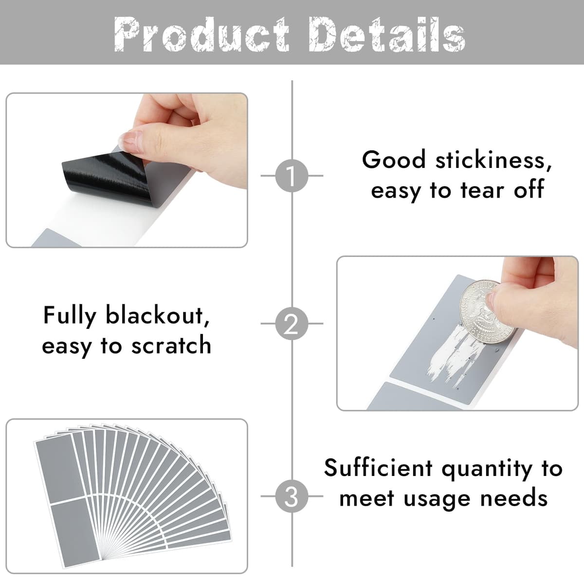 Autocolante Răzuibile 50 Coli Dreptunghiulare pentru Jocuri și Meșteșuguri – Argintiu