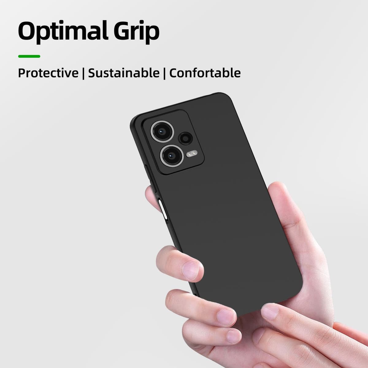 NEW'C husă Xiaomi Redmi Note 12 5G silicon negru ultra subțire și 2× sticlă călită Redmi Note 12 5G