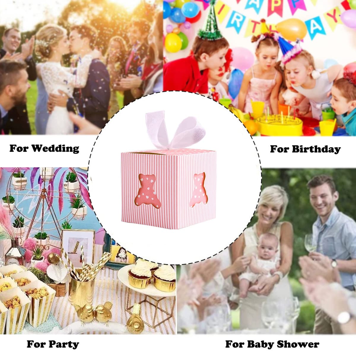 Cutie cadou nuntă 50 piese cutie bomboane botez cununie – Multicolor