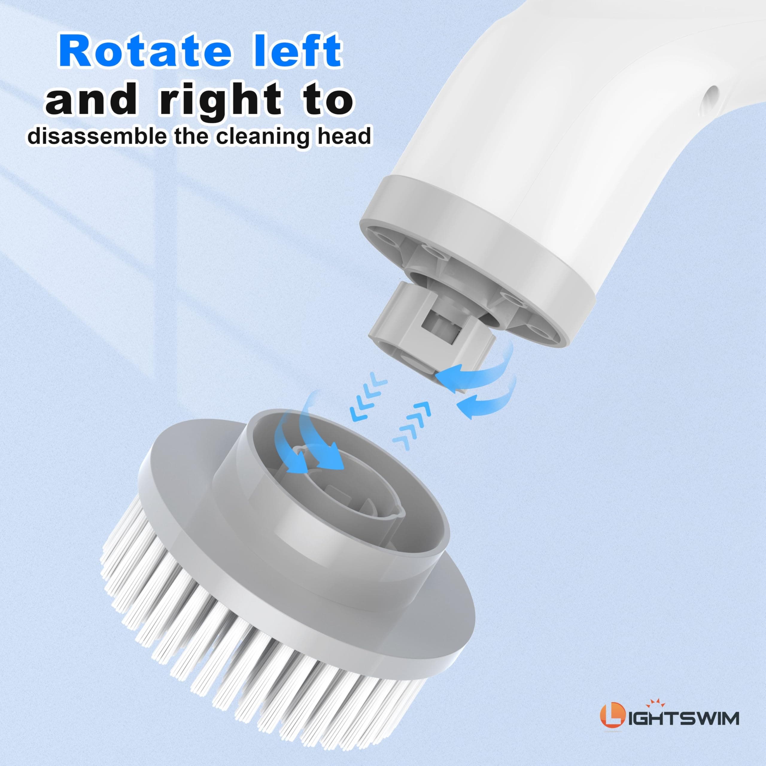 Perie electrică centrifugă de curățare 7-in-1, 420 rpm, 1.5 ore autonomie, braț extensibil pentru bucătărie, mașină, gresie