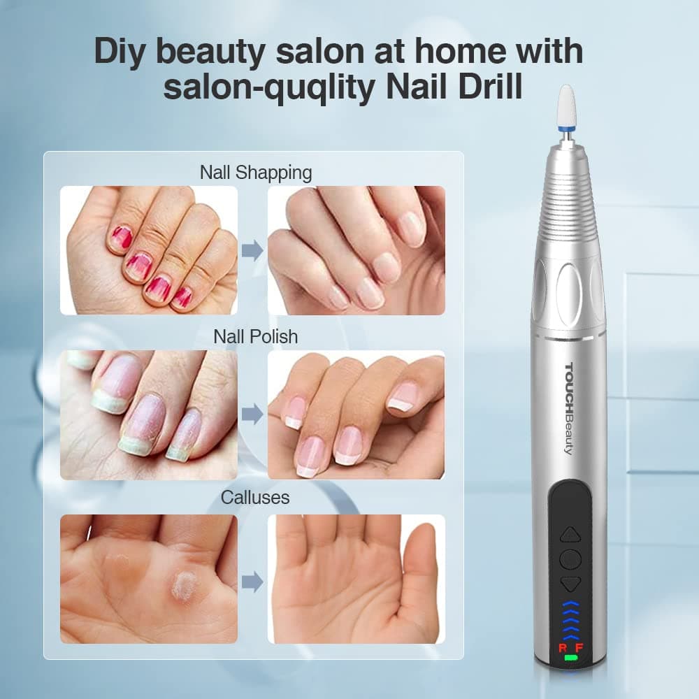 TOUCHBeauty mașină electrică unghii profesională 30000 RPM reîncărcabilă cu 8 accesorii