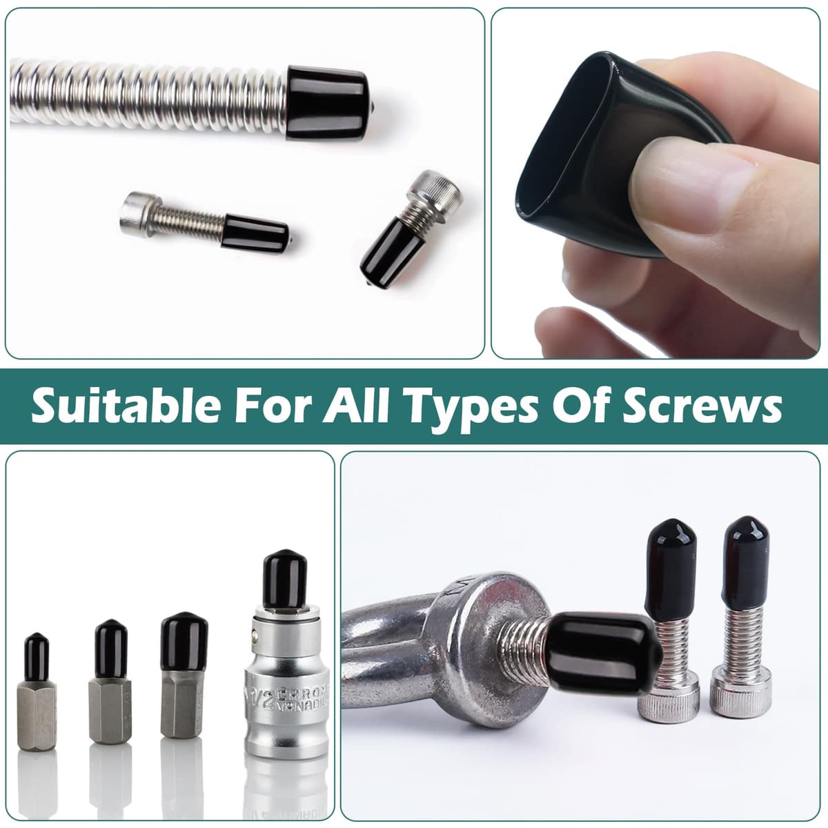 Capace protectoare din cauciuc 220buc PVC pentru tuburi 12 dimensiuni – negru