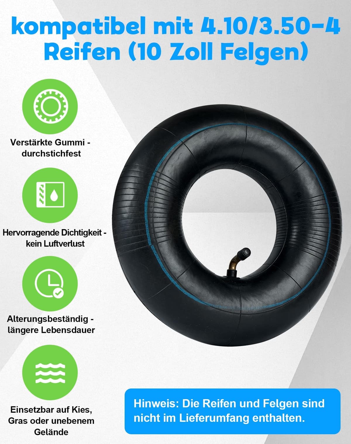 Cameră interior 4.10/3.50-4 pentru roaba și mașini tuns iarbă – valva TR87