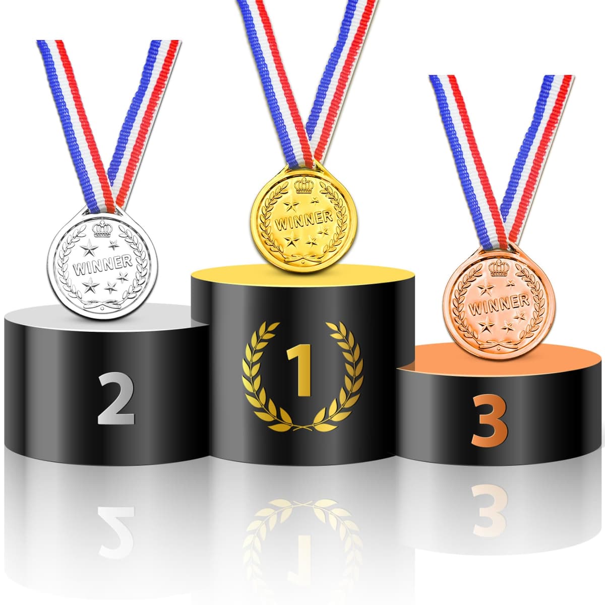 Brelet 30 medalii pentru copii, fotbal, aniversare, schi, muncă, sport, recompensă mini jocuri, diametru 3.8cm