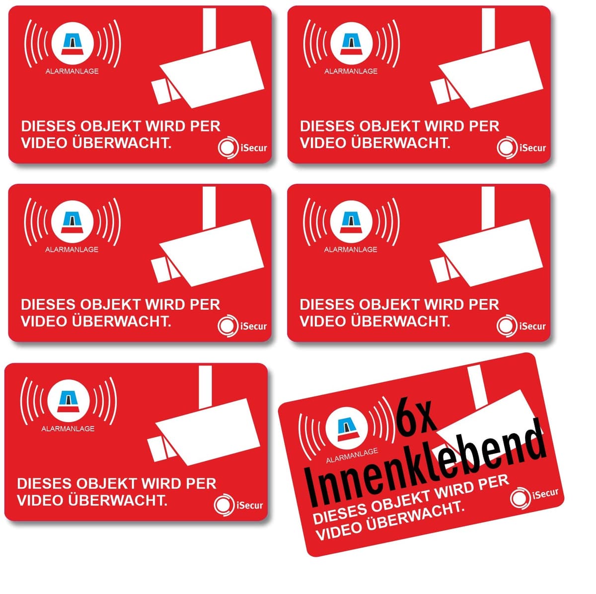 Autocolante protejate alarmă 5x3 cm adezive UV rezistente intemperii – roșu
