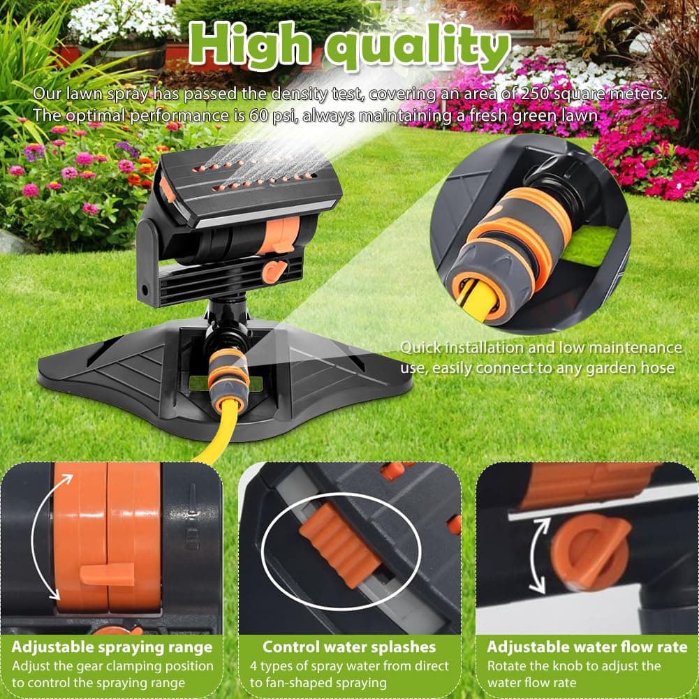 Aspersor gazon oscilant 16 duze și 4 moduri udare – Automat dreptunghiular
