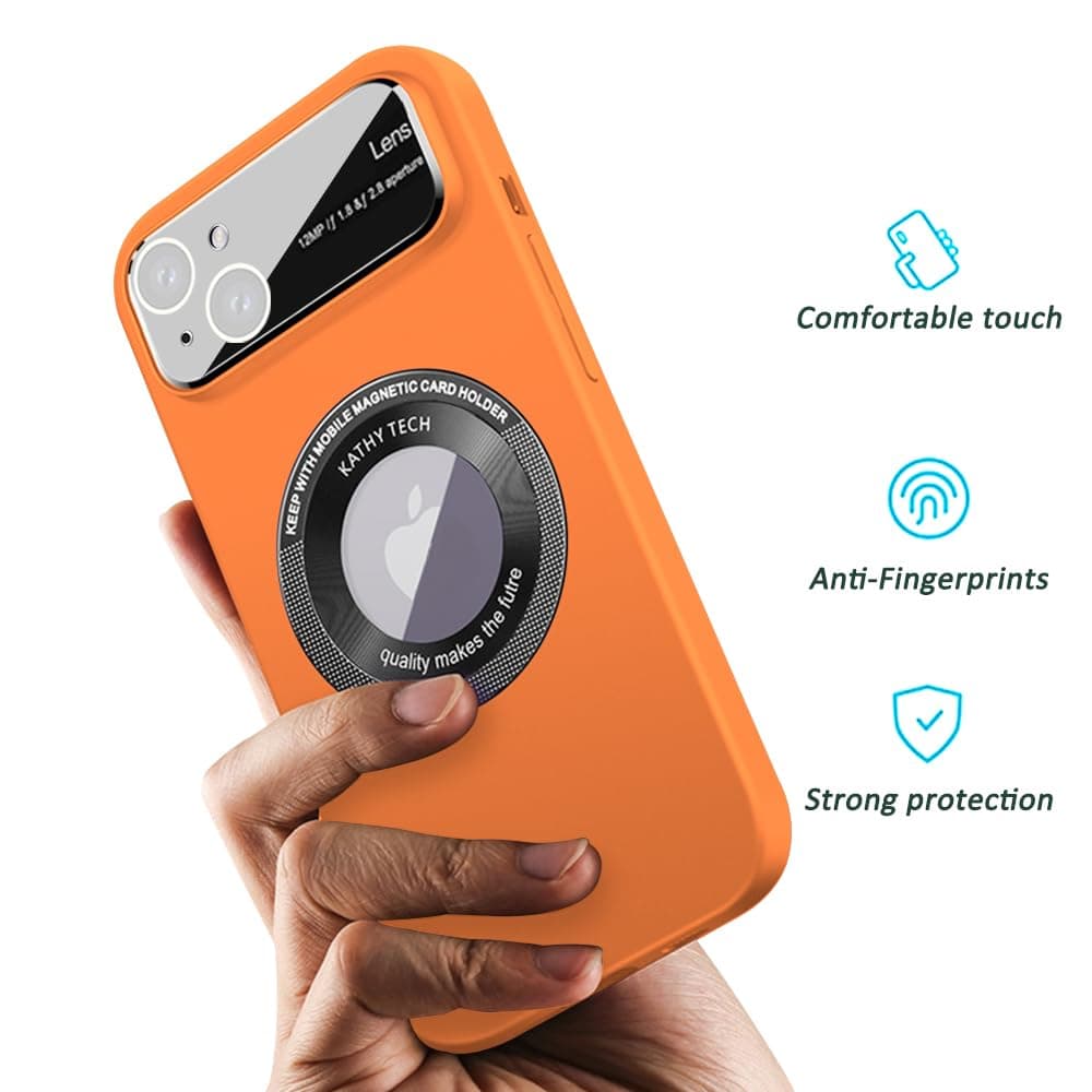 Rdyi6ba8 husă mată iPhone 14 Plus, compatibilă încărcare wireless protecție cameră ultra subțire portocaliu