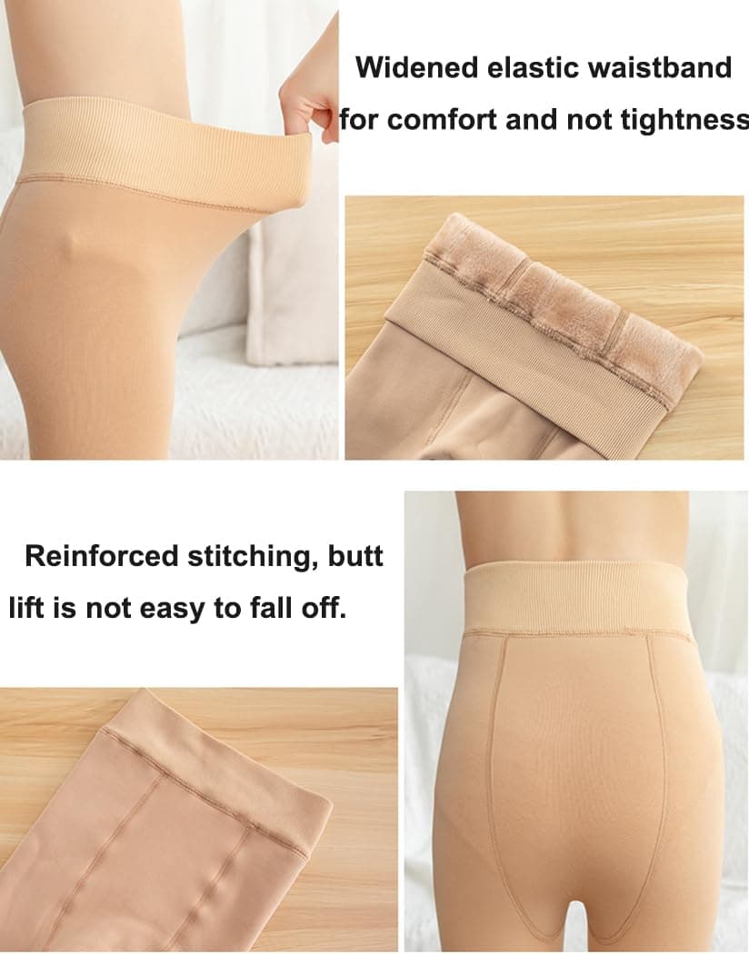 Dresuri de iarnă pentru fete, călduroase groase opace termice pentru dans - albe cu garnitură din catifea M