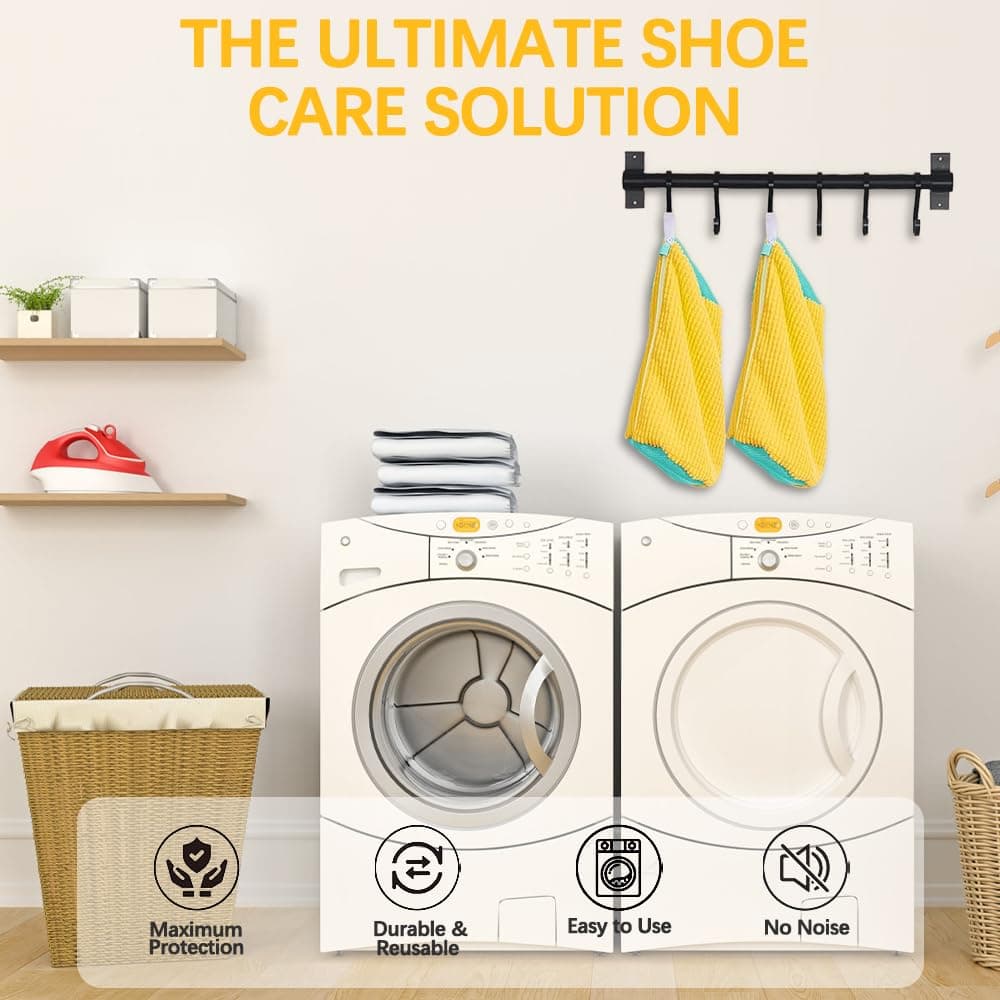 Saci Lavabili Pantofi Reutilizabili 2 Bucăți – Galben 37x18x21cm