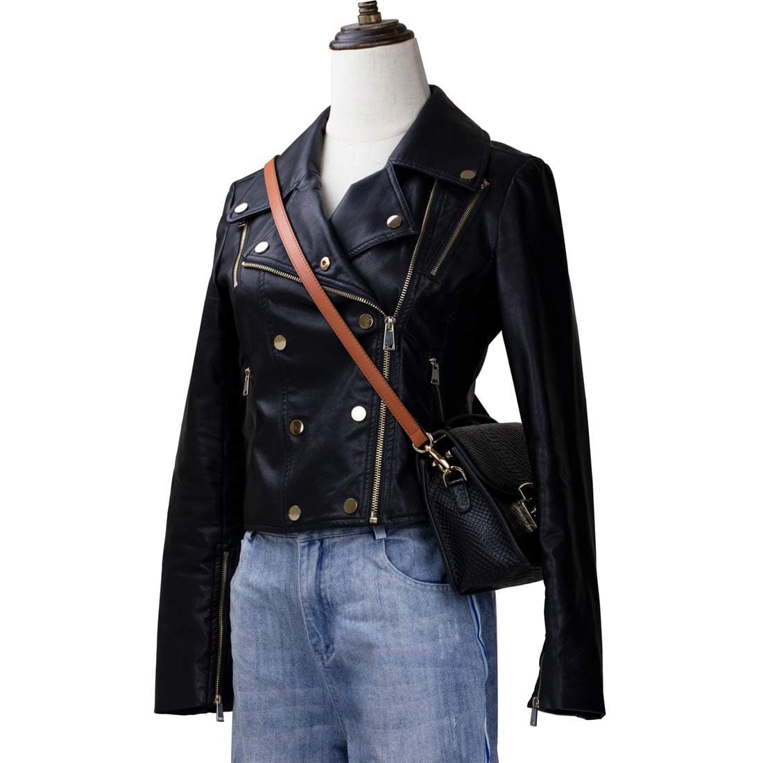 Curea geantă din piele genuină ajustabilă lungă – maro mediu clasic