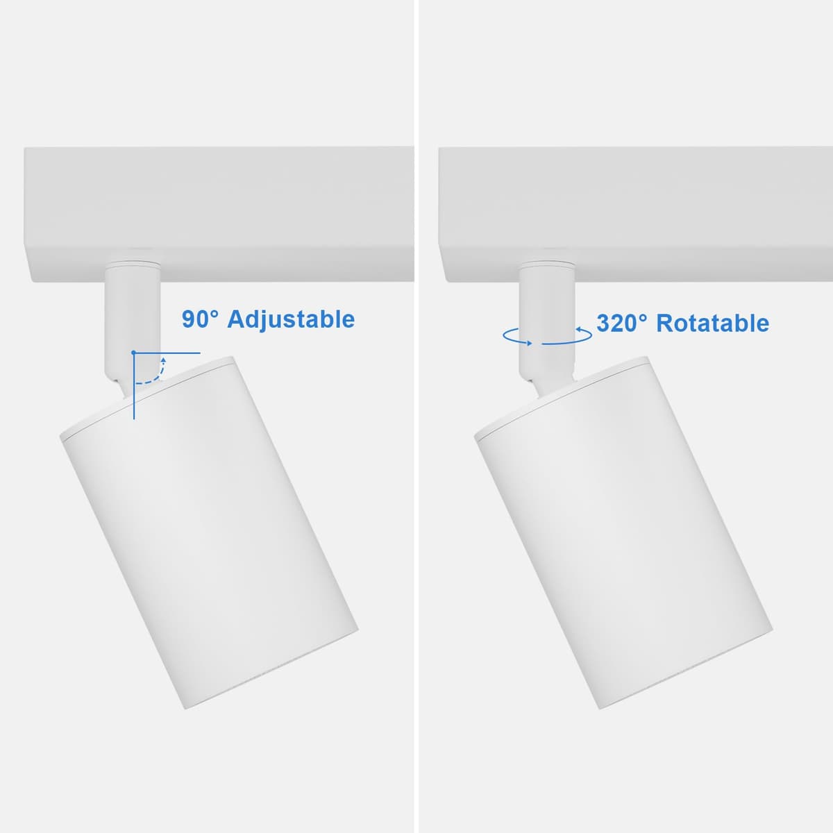 Klighten Spot de tavan alb GU10, 3 spoturi pivotante pentru bucătărie, dormitor, lungime 39cm, fără bec