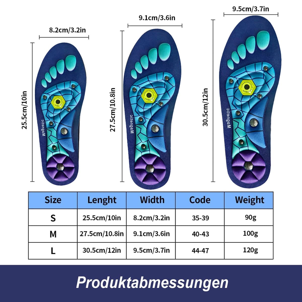 Branțuri Originale Ameliorare Durere Inserturi Acupresură – Negru 35-39