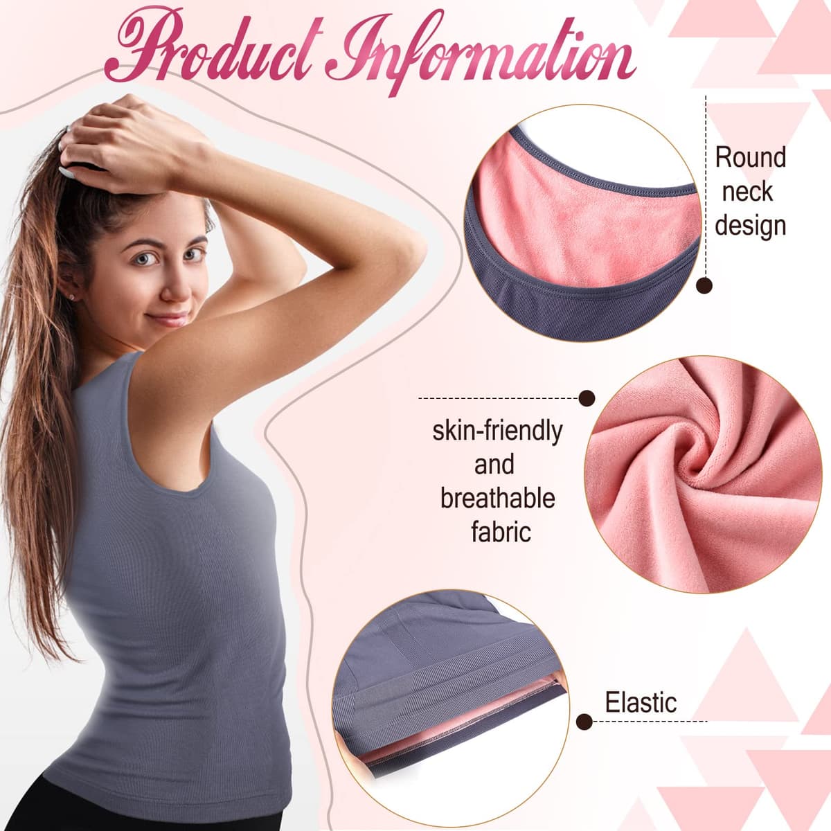 Set 2 maiouri termice femei căptușite fleece – Negru, Gri M