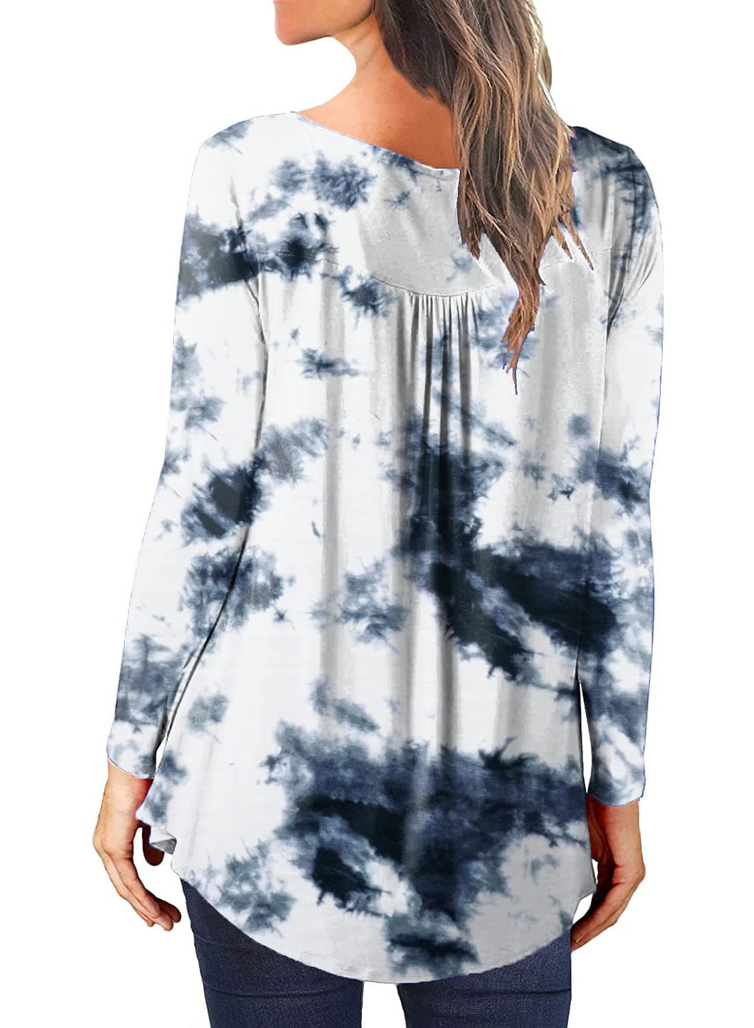 Cămașă tunică mâneci lungi mărime mare – tie dye toamnă