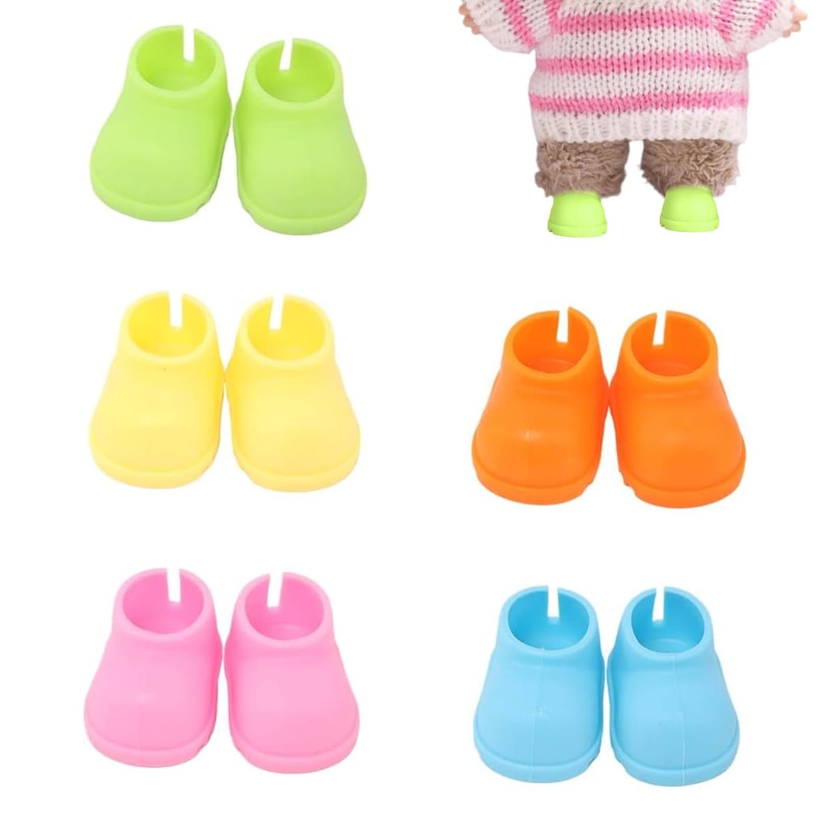 Pantofi pentru păpuși 10cm și 15cm – Pantofi sport din material textil 5 perechi