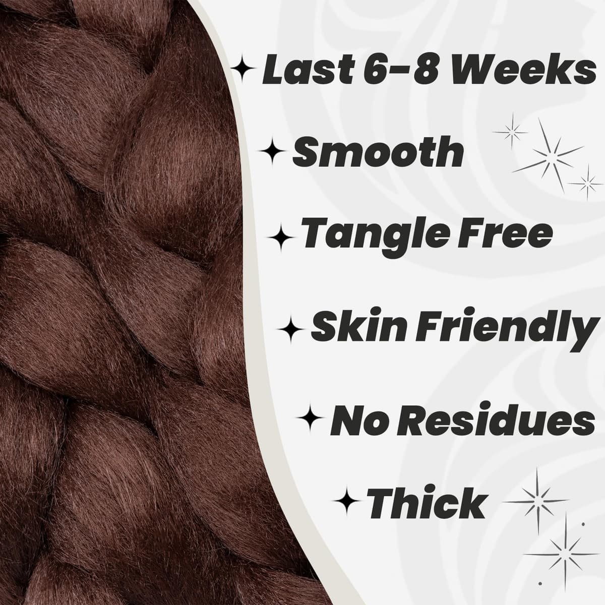 Dcbaboo 5 bucăți extensii păr sintetic pentru împletit - castaniu închis