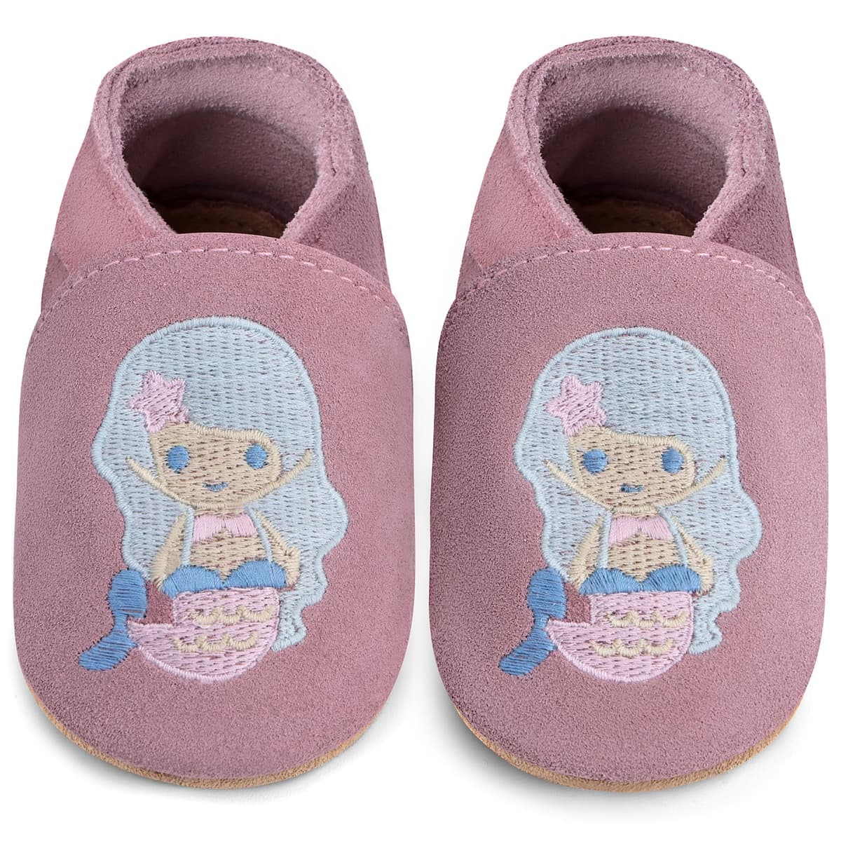 Pantofi bebeluși primi pași piele moale talpă întoarsă – roz 6-12 luni