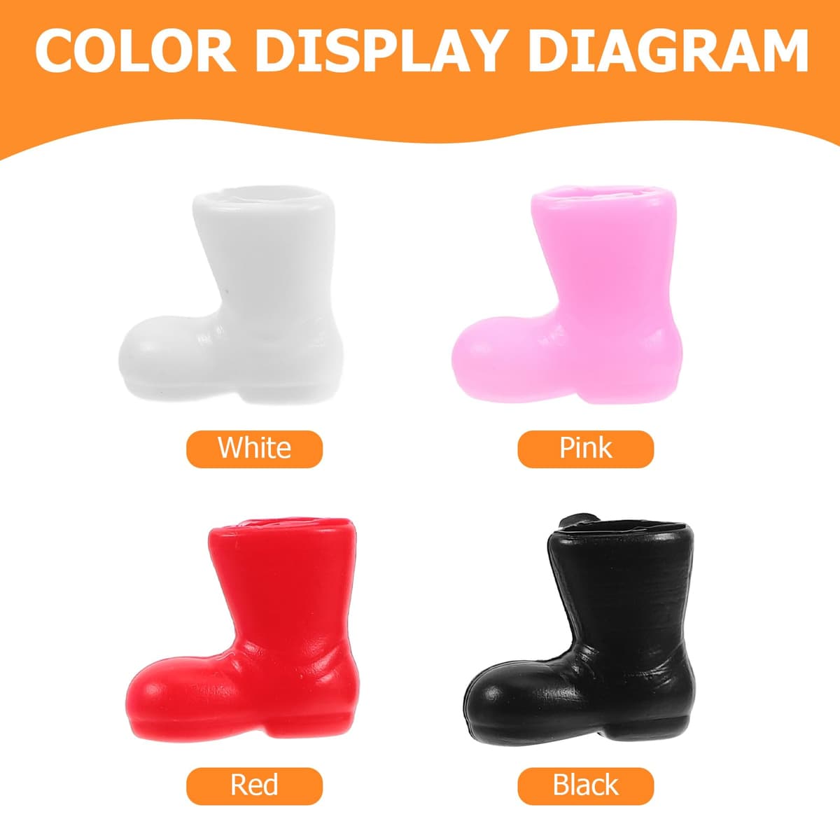 50 mini cizme Moș Crăciun decorațiune păpuși – Negre, 2.1x1.9 cm