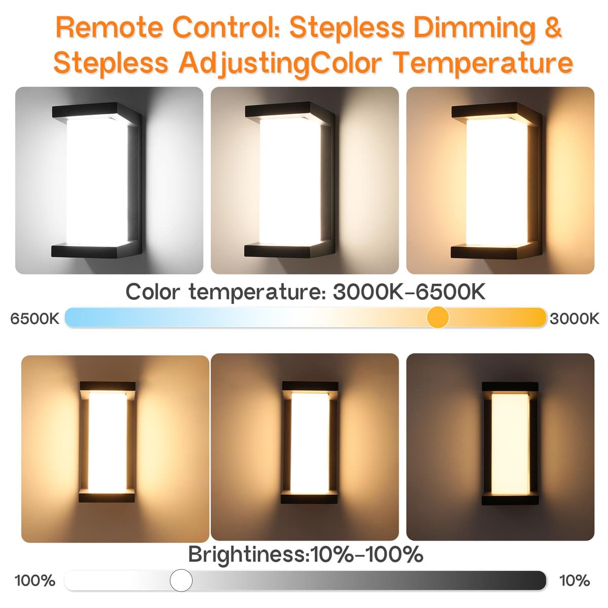 Aplică exterior cu senzor mișcare 18W telecomandă IP65 2000LM 3000K-6500K aluminiu pentru intrare