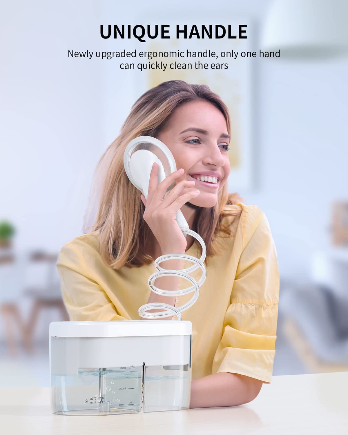 KAUGIC dispozitiv îndepărtare cerumen curățare urechi electric 4 moduri rezervor integrat