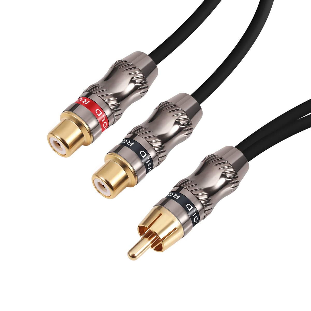 Cablu splitter RCA tată la dual mamă placat cu aur stereo Y-cablu - 25cm