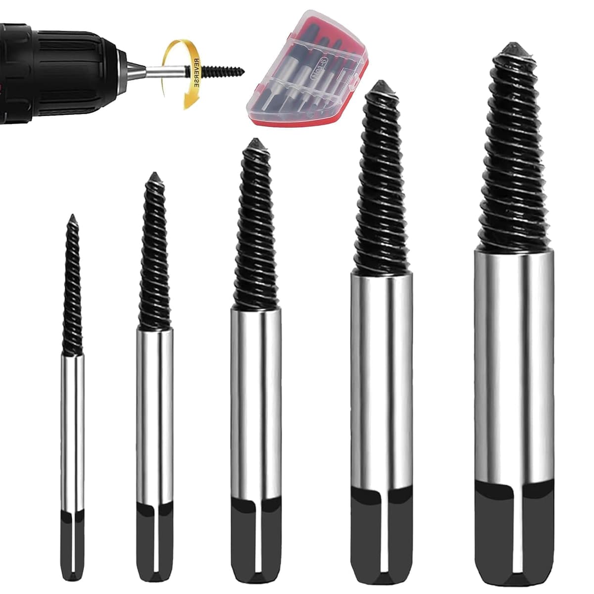 Aiyraa Set 5 extractoare șuruburi HSS 4241 (M3-M18) stânga pentru șuruburi defecte