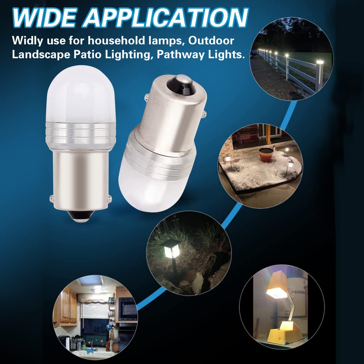 Bsxywa Bec 1156 Lumină Albă 6000K, pentru Exterior/Interior, Iluminat Peisaj, etc. Nu pentru mașini. (2 Bucăți)