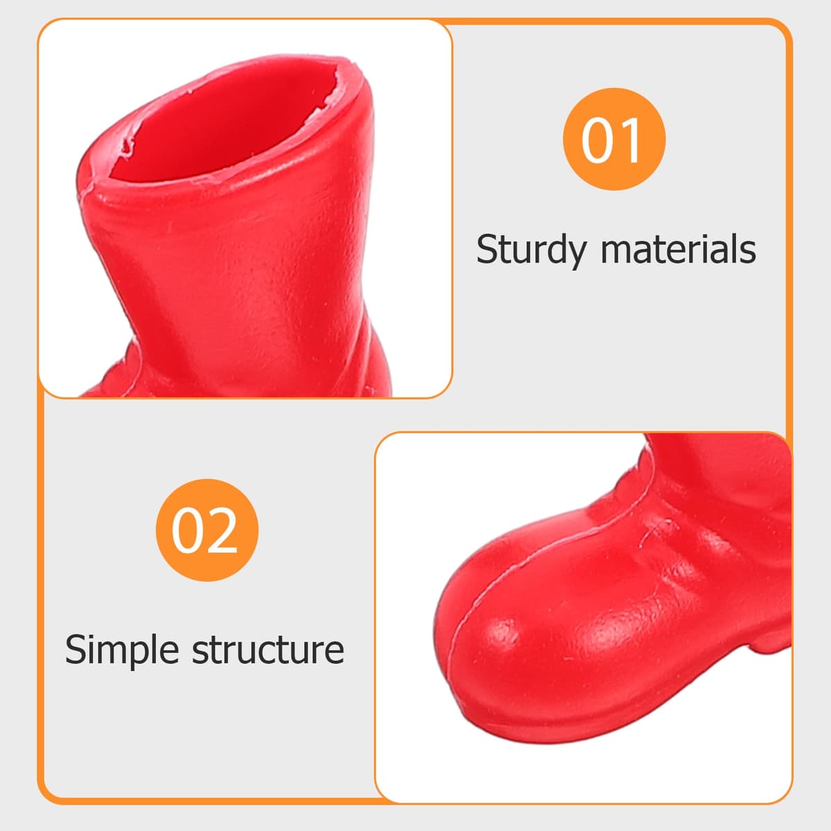 50 mini cizme Moș Crăciun decorațiune păpuși – Negre, 2.1x1.9 cm