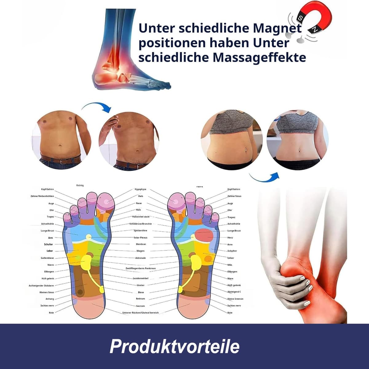 Branțuri Originale Ameliorare Durere Inserturi Acupresură – Negru 35-39