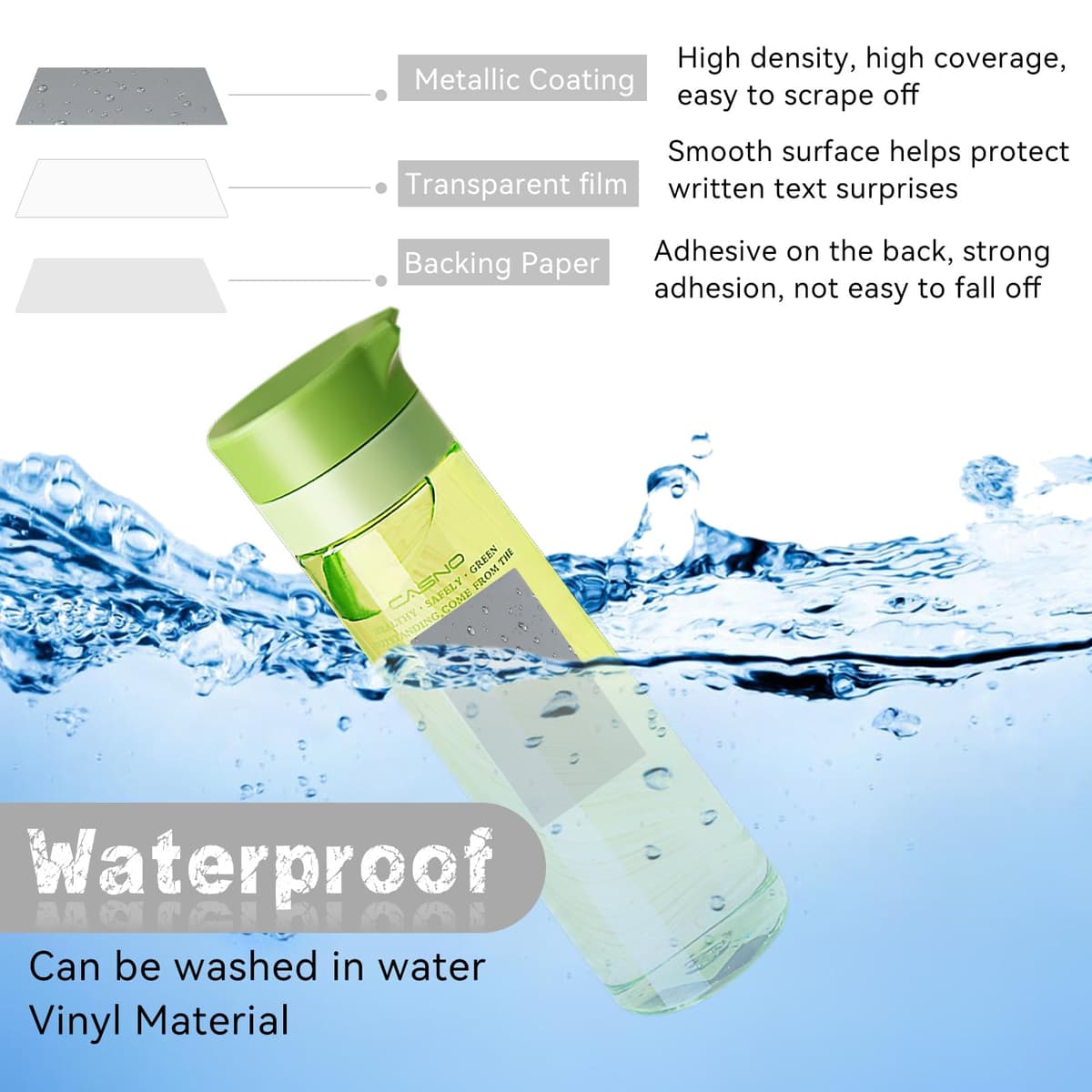 Autocolante Răzuibile 50 Coli Dreptunghiulare pentru Jocuri și Meșteșuguri – Argintiu