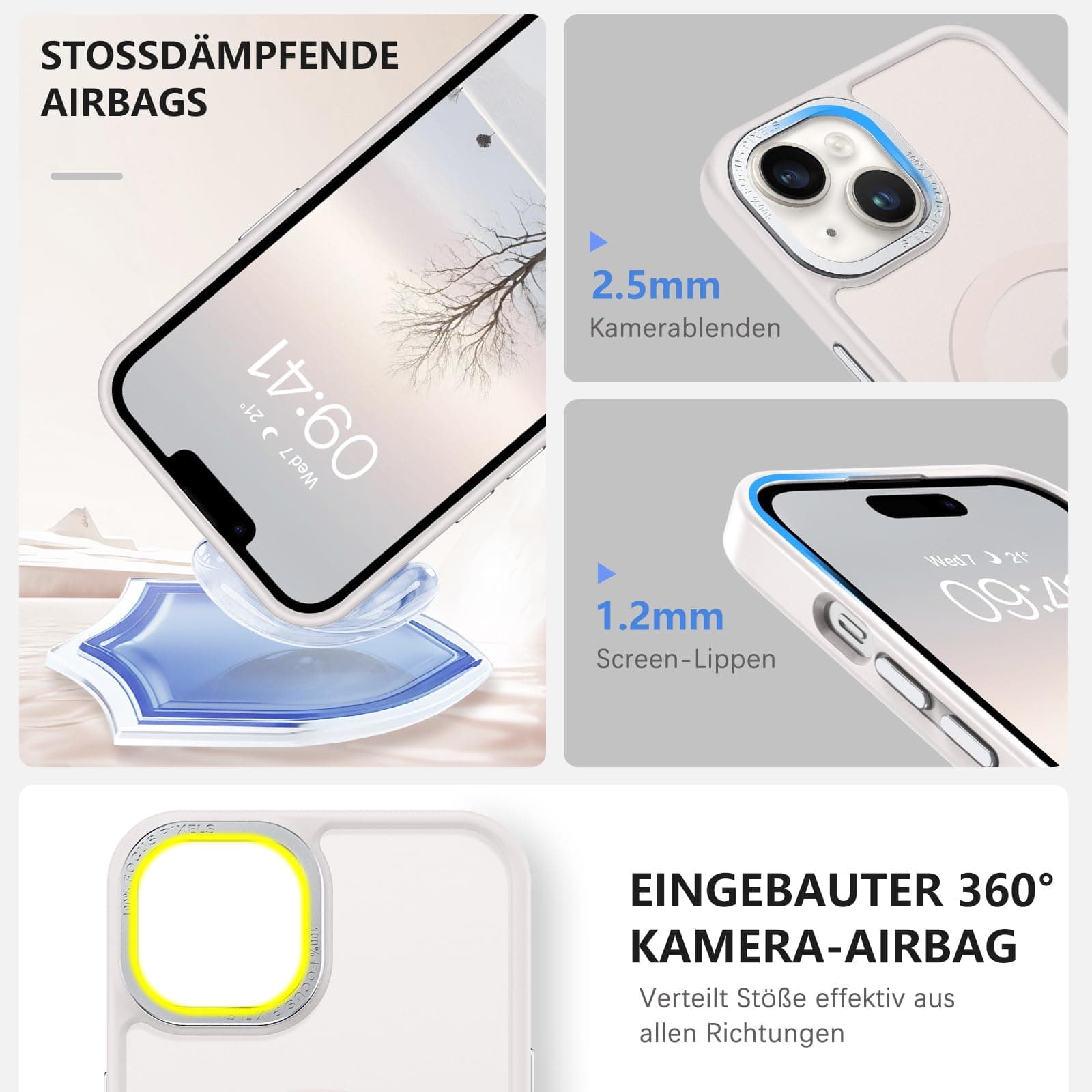 Husă GaoBao iPhone 14 translucidă mată magnetică anti-șoc anti-amprente verde deschis finisaj