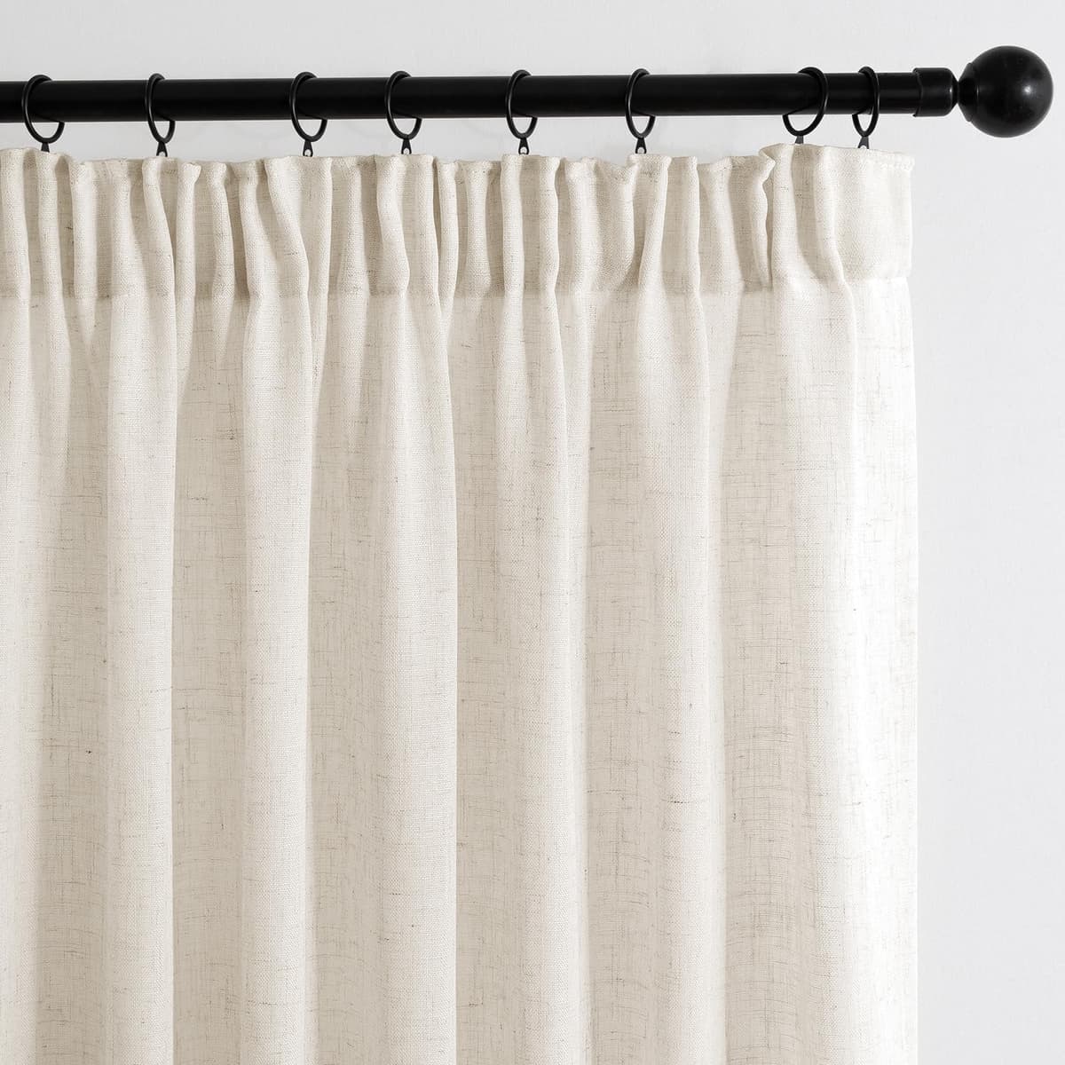 Perdele aspect in semi-transparente cu bandă fronsată set 2 bucăți living – albe 245x200cm