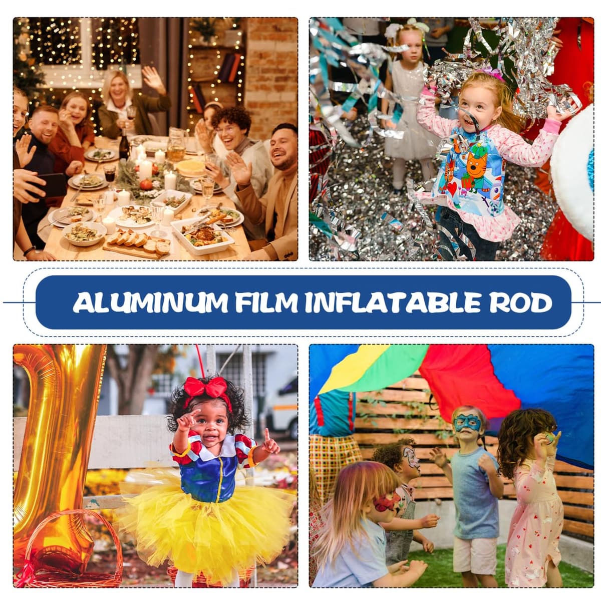 Baghete Gonflabile Zgomotoase Folie Aurie Thundersticks – 60cm