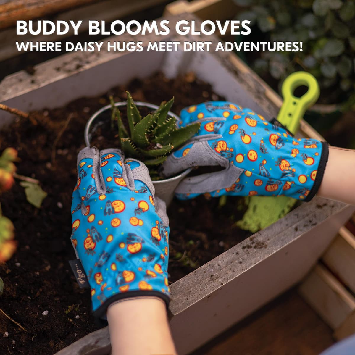 Mănuși grădinărit copii model animale respirabile lavabile XS - albastru