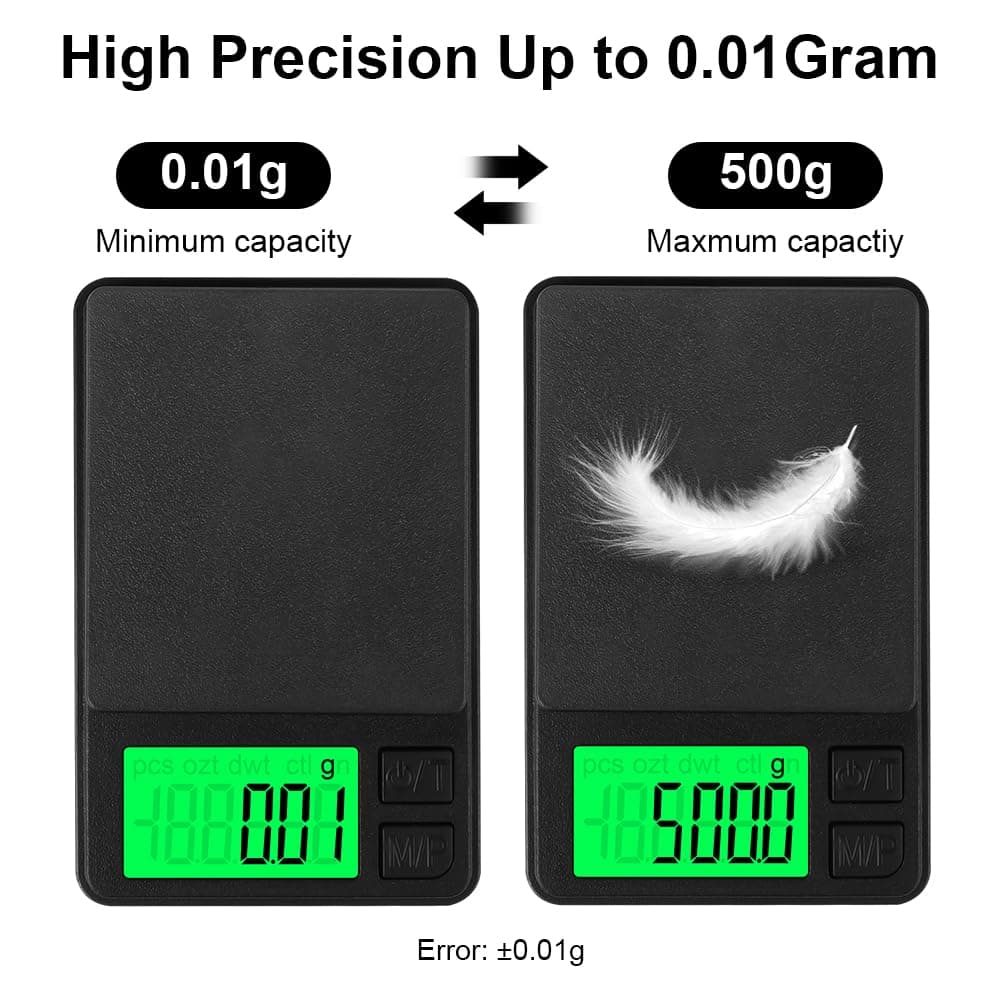 HOTUT cântar de buzunar, 1000g/0.01g, cântar precizie cu display LCD, portabil compact, pentru aur, monede, bijuterii, bucătărie, multifuncțional digital